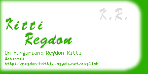 kitti regdon business card